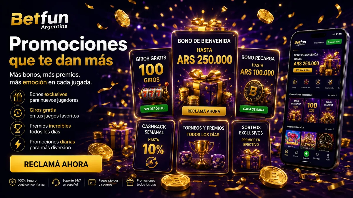 Métodos de pago de Betfun en pesos argentinos con bonos y monedas