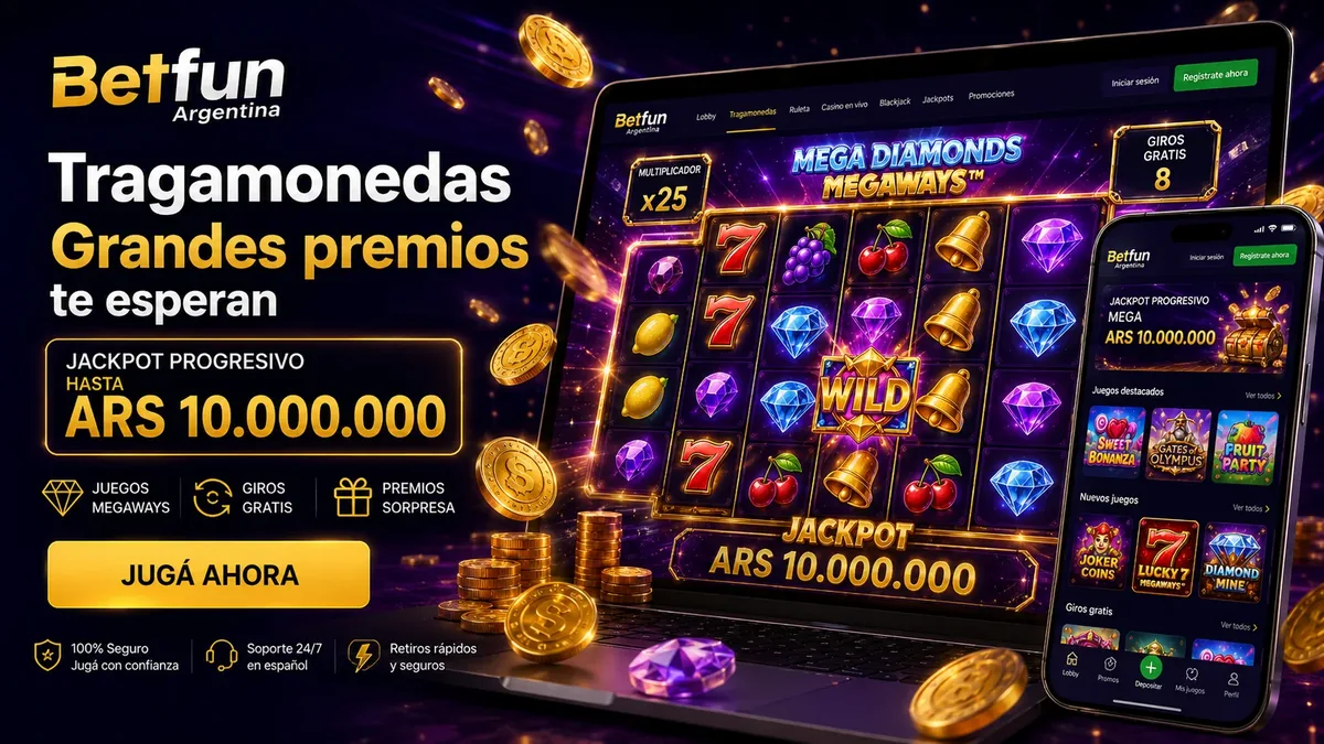 Sección de tragamonedas de Betfun con rodillos Megaways